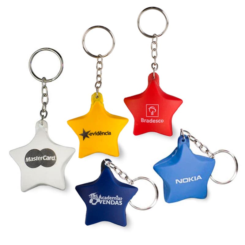 Chaveiro Anti-Stress Formato Estrela Personalizado - imagem 1