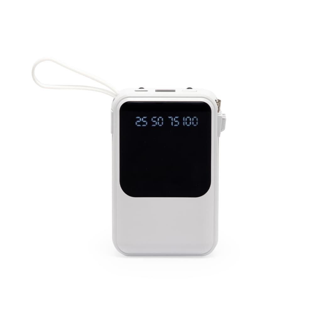 Power Bank 10.000mAh com Lanterna e Alça de Borracha Personalizado
