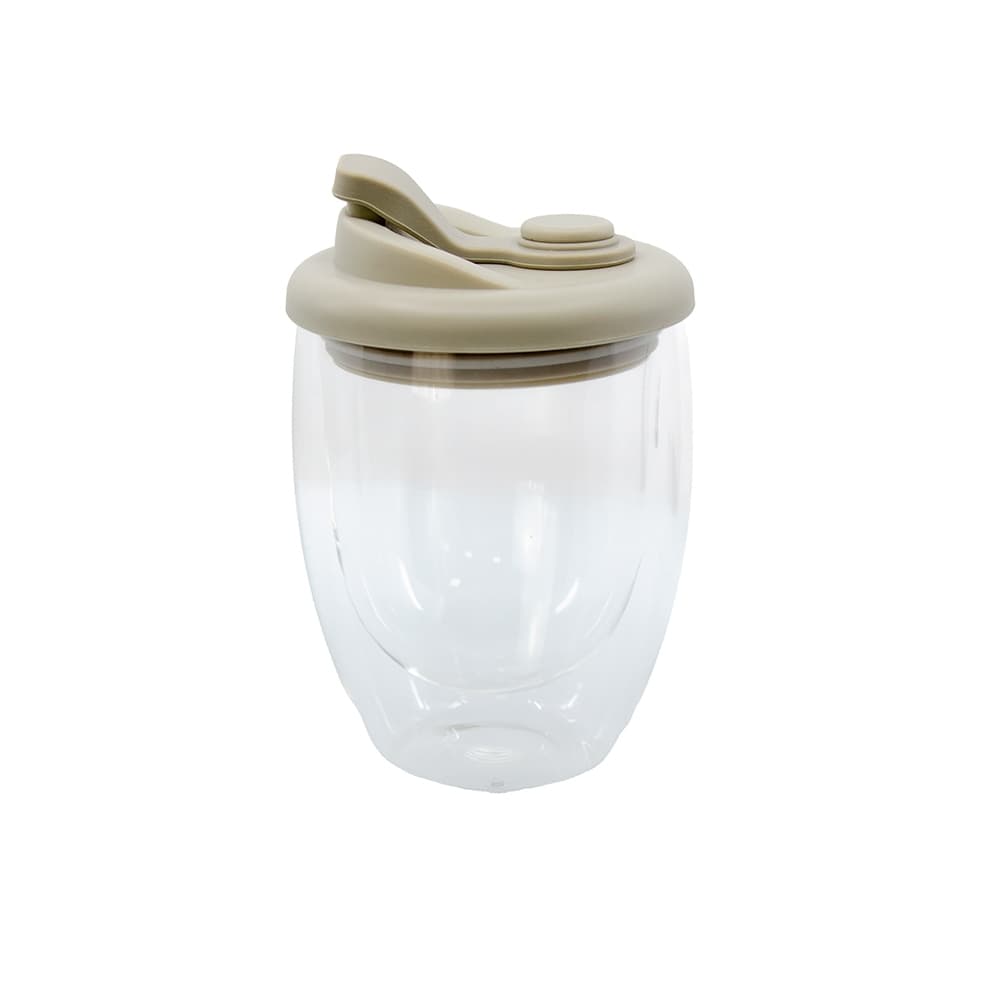 Copo Borossilicato com Tampa Silicone Personalizado - imagem 1