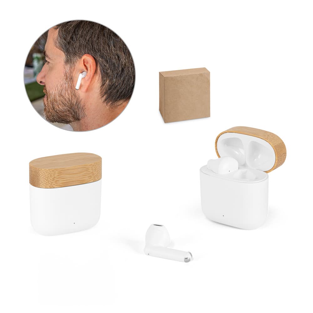 Fone de Ouvido Bluetooth com Case Carregador Personalizado