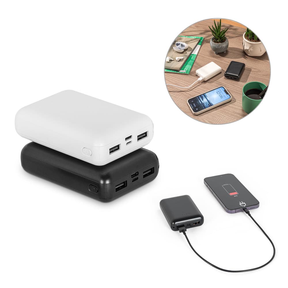 Bateria portátil em ABS 10.000 mAh Personalizável - imagem 1