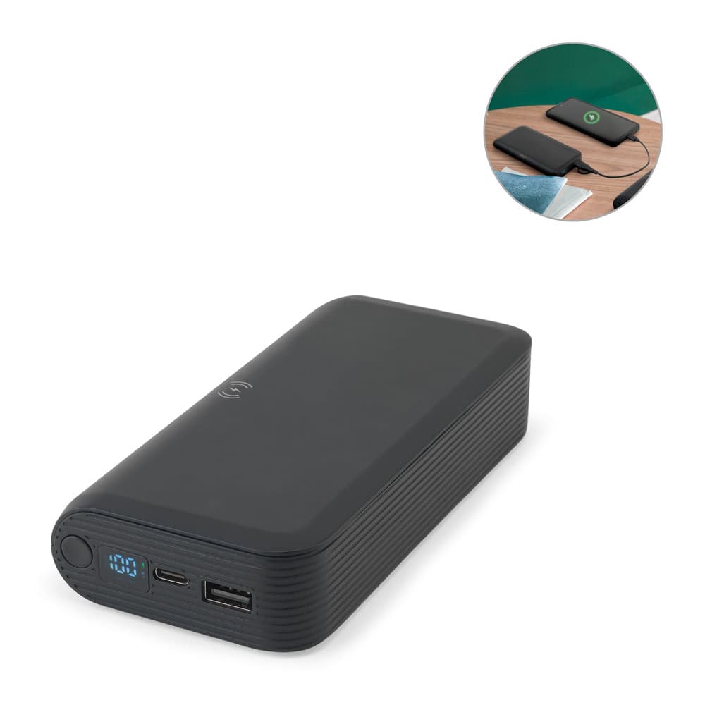Bateria portátil com carregamento por indução 20.000 mAh Personalizada - imagem 1
