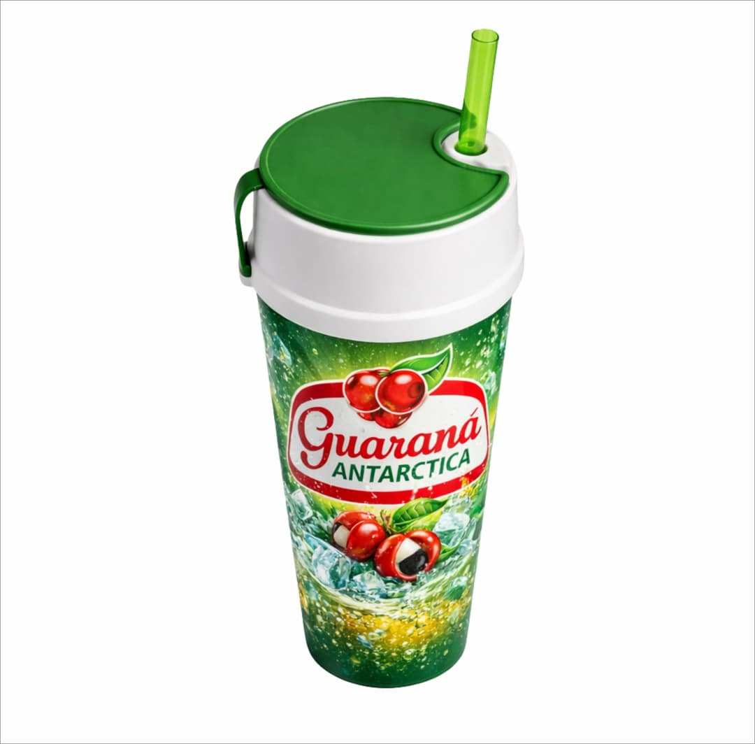 Copo Plástico In Mold Label com Tampa Porta Snacks 550ml - imagem 1