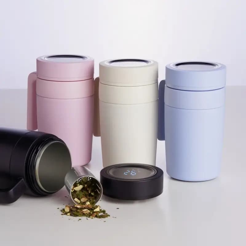 caneca termica com display led - imagem 1