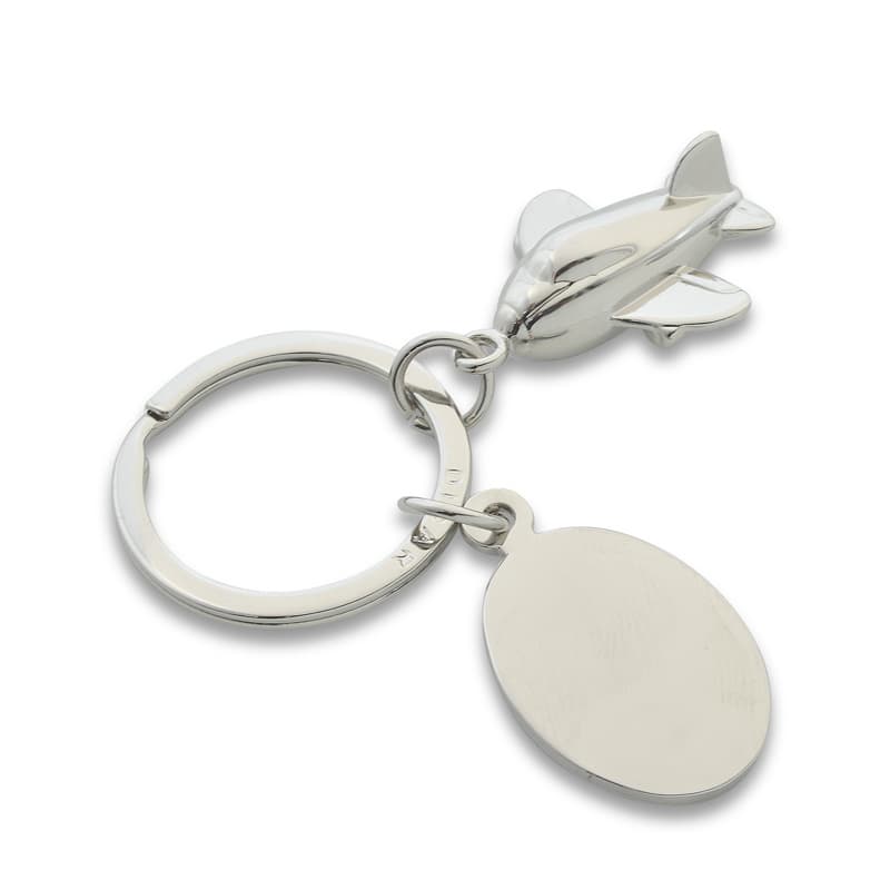 Chaveiro de Metal em Formato Avião Promocional - imagem 1