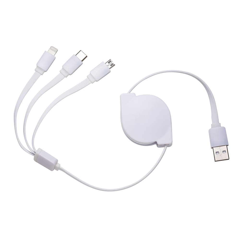 Hub USB 3 em 1 Retrátil Personalizado - imagem 1