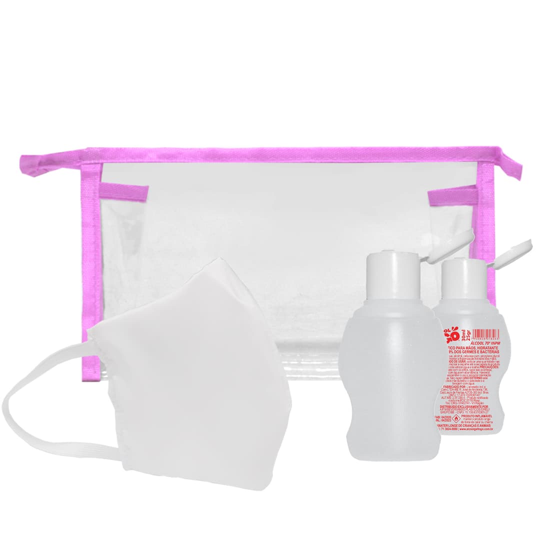 KIT HIGIENE COM MÁSCARA, ÁLCOOL GEL 40ML E NECESSÁIRE - imagem 1