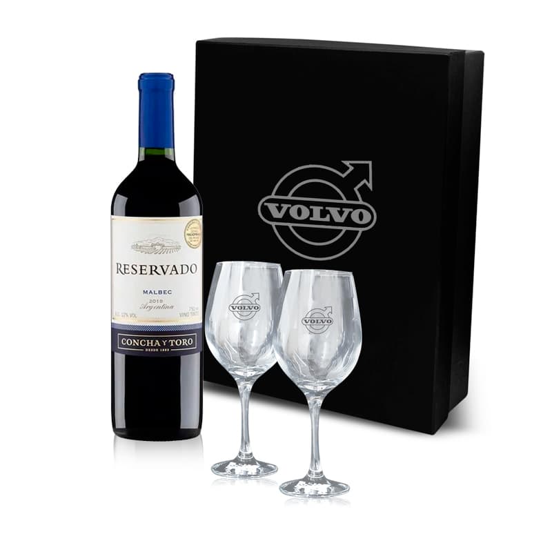 Kit Bebida com Vinho e taças Personalizado - imagem 1