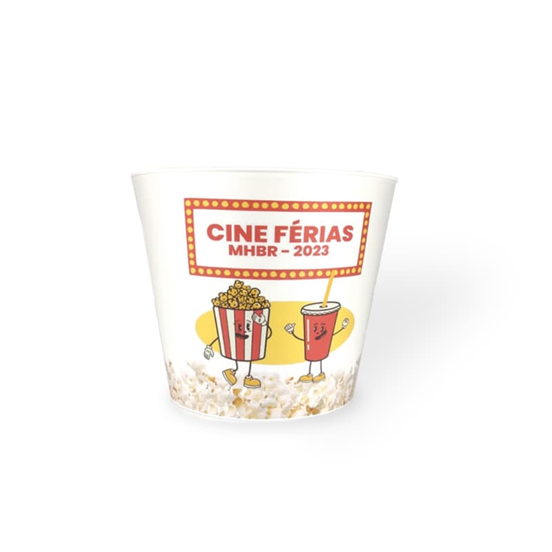 Balde de Pipoca Reutilizável 2,3L Personalizado - imagem 1
