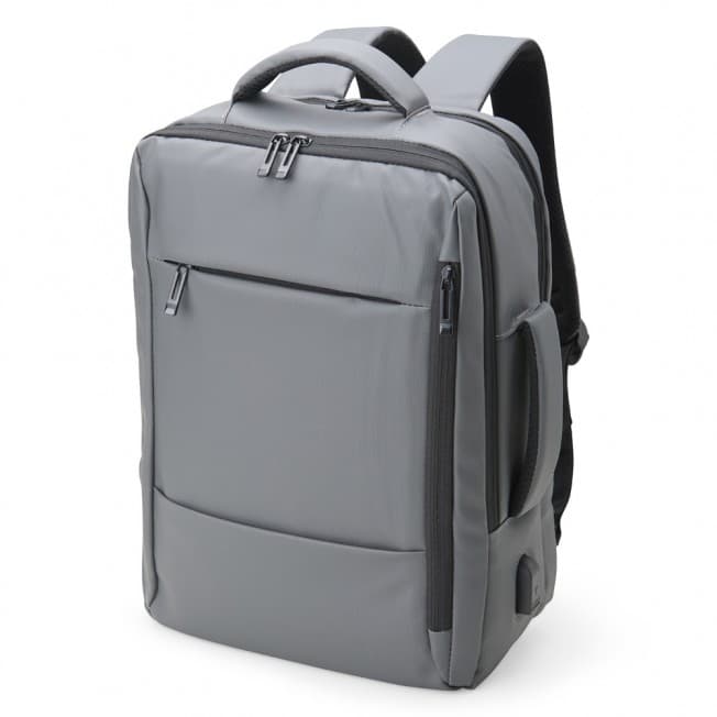Mochila Couro Sintético USB 23 Litros para Brindes - imagem 1