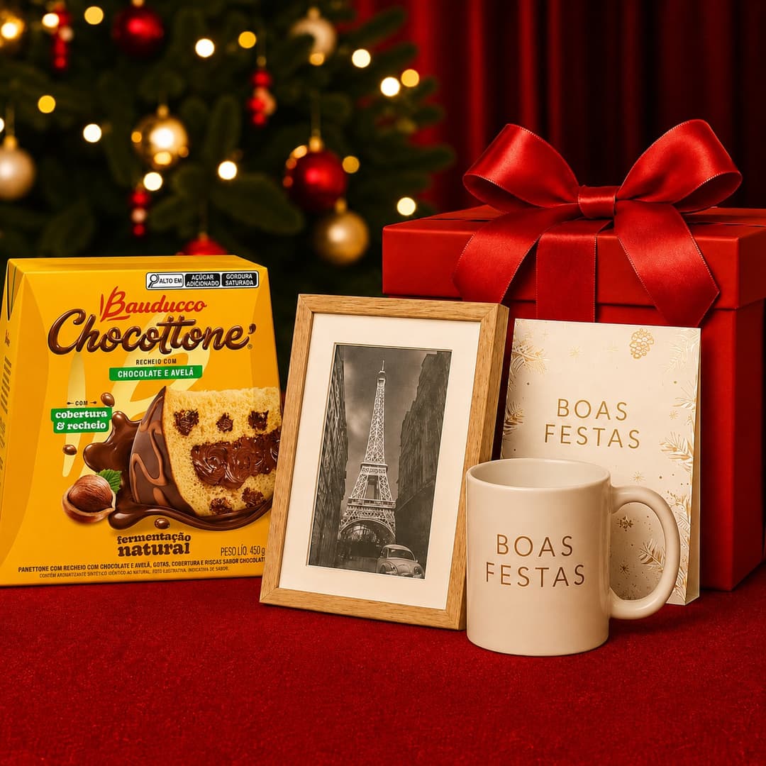 Kit Natal Caneca e Chocottone Personalizado - imagem 1