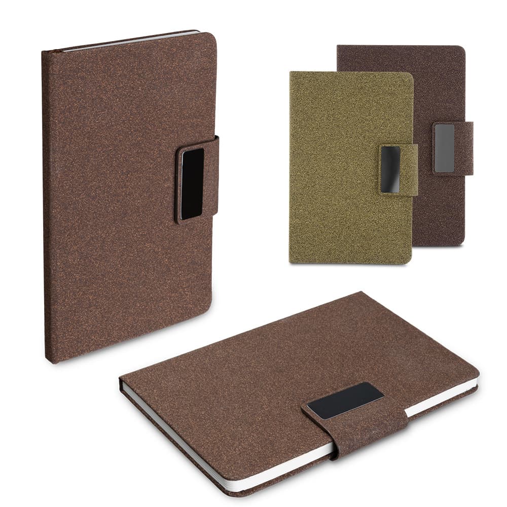 Caderno A5 em PU e fibra de café ou chá - imagem 1