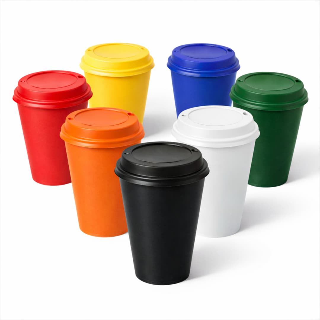 Copo Plástico com Tampa de Café 450ml - imagem 1