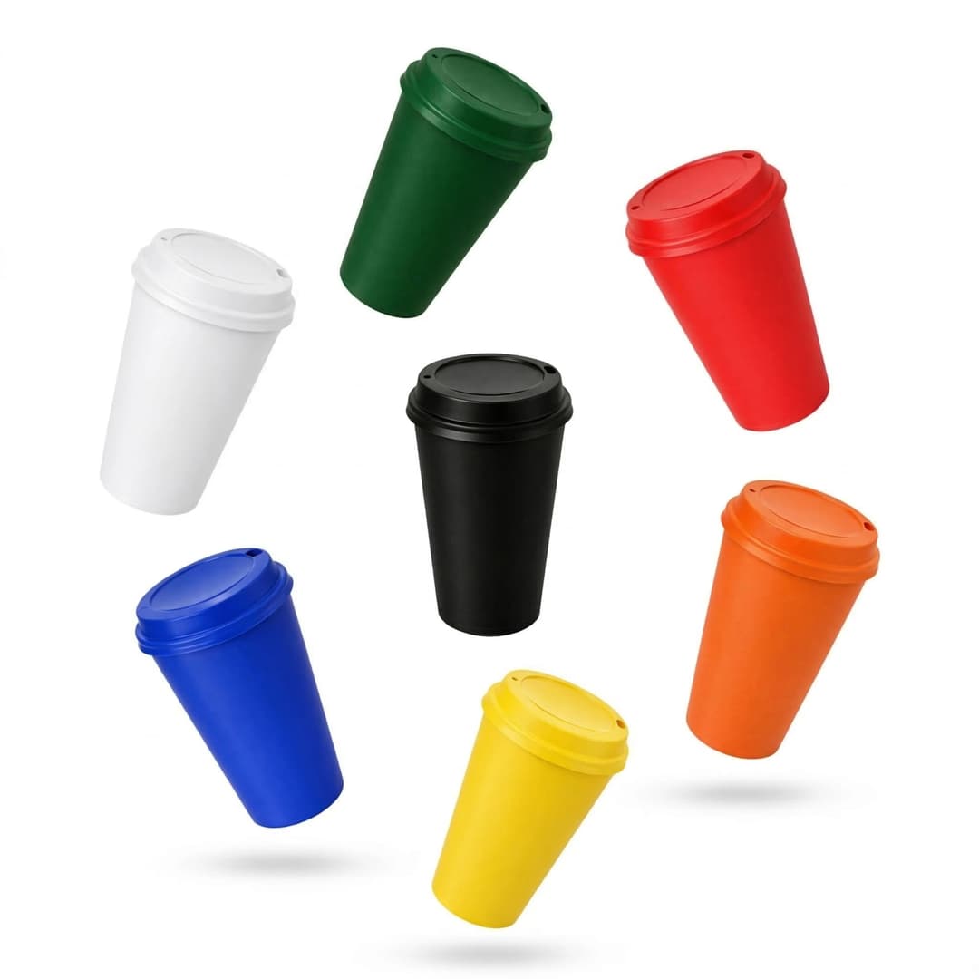 Copo Plástico com Tampa de Café 550ml - imagem 1