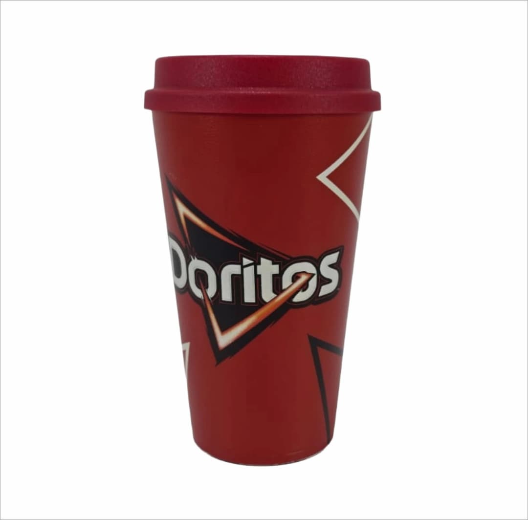 Copo Plástico In Mold Label com Tampa de Café 550ml - imagem 1