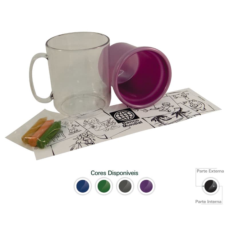 Caneca Térmica Infantil Cores Metalizadas 300ML Pe - imagem 1
