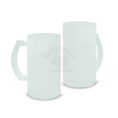 Caneca de Chopp de Vidro Jateado Personalizada