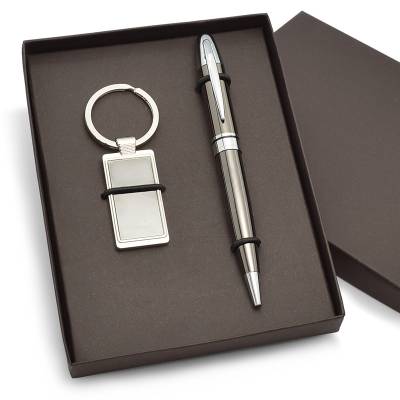Kit Chaveiro e Caneta de Metal para Brindes