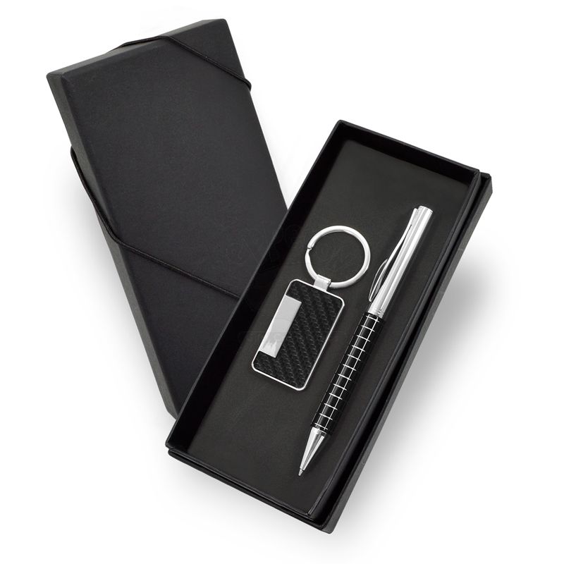 Kit Escritório com Caneta e Chaveiro Personalizado - PEPKET21 - Kit Escritório com Caneta e Chaveiro Personalizado | Pepperone Brindes